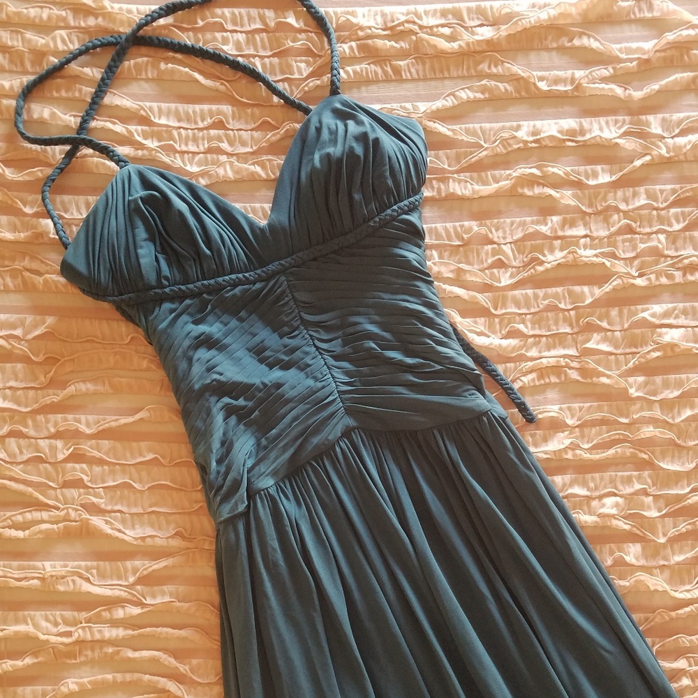 BCBG Max Azria sz XS long teal blue dress